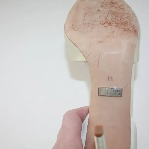 Badgley Mischka Satin and Rhinestone Heels Size 10 - Picture 9 of 11